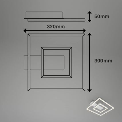 Briloner - LED-loftlampe FRAME LED/22W/230V 3000K 30x32 cm mat krom