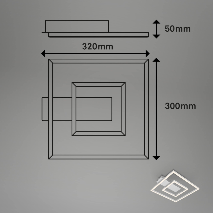 Briloner - LED-loftlampe FRAME LED/22W/230V 3000K 30x32 cm mat krom