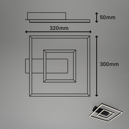 Briloner - LED loftlampe FRAME LED/22W/230V 3000K 30x32 cm sort