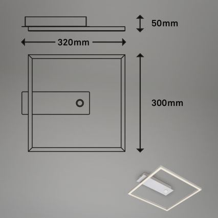 Briloner - LED-loftlampe med bevægelses- og skumringssensor FRAME LED/14W/230V 3000K 30x32 cm mat krom