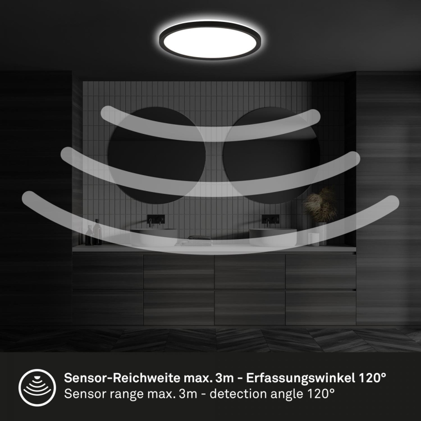 Briloner - LED loftlampe til badeværelse med MOVE-sensor LED/18W/230V IP44 Ø 29 cm hvid