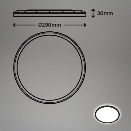 Briloner - LED loftlampe til badeværelset med bevægelsessensor MOVE LED/18W/230V IP44 Ø 29 cm sort