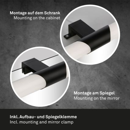 Briloner - LED spejlbelysning til badeværelse LED/7W/230V 4000K IP44 32 cm sort