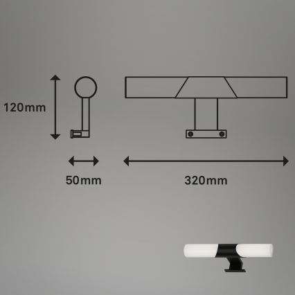 Briloner - LED spejlbelysning til badeværelse LED/7W/230V 4000K IP44 32 cm sort