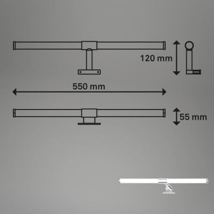 Briloner - LED-spejlbelysning SALA til badeværelset LED/8W/230V 4000K IP44 55 cm
