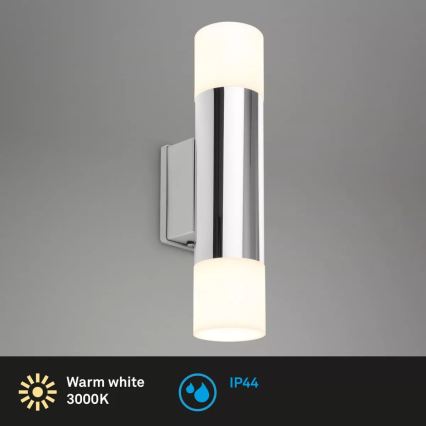 Briloner - LED badeværelses væglampe 2xGU10/4,8W/230V IP44 3000K blank krom