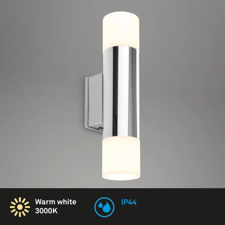 Briloner - LED badeværelses væglampe 2xGU10/4,8W/230V IP44 3000K blank krom