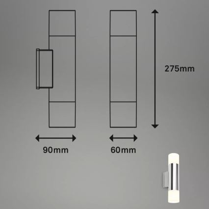 Briloner - LED badeværelses væglampe 2xGU10/4,8W/230V IP44 3000K blank krom