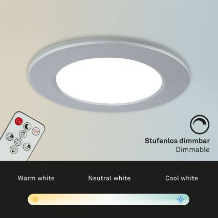 Briloner - SÆT 3x LED indbygningslampe til badeværelse dæmpbar LED/4,8W/230V 3000-6500K IP44 + fjernbetjening