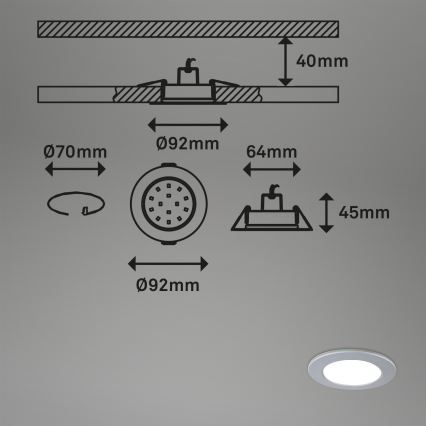 Briloner - SÆT 3x LED indbygningslampe til badeværelse dæmpbar LED/4,8W/230V 3000-6500K IP44 + fjernbetjening