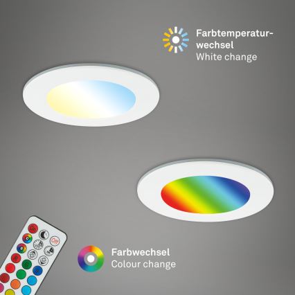 Briloner - SÆT 3x RGBW LED indbygningslampe til badeværelse dæmpbar LED/4,8W/230V 3000-6500K IP65 + fjernbetjening