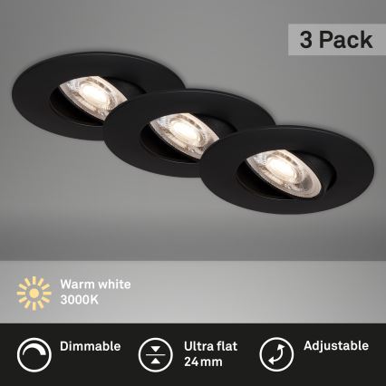 Briloner - SÆT 3x LED badeværelseslampe dæmpbar LED/4,9W/230V IP23