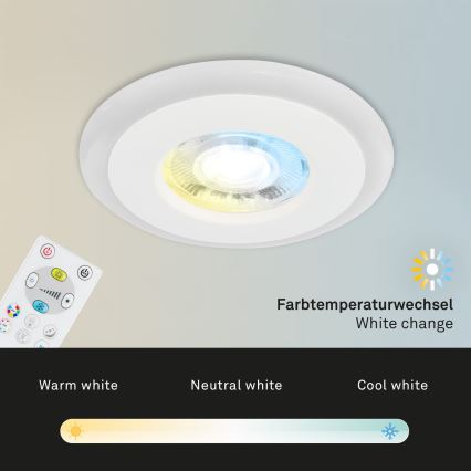 Briloner - SÆT 3x LED indbygningslampe til badeværelse m. RGBW-farver dæmp¨bar LED/5W/230V 3000-6500K IP44 + fjernbetjening