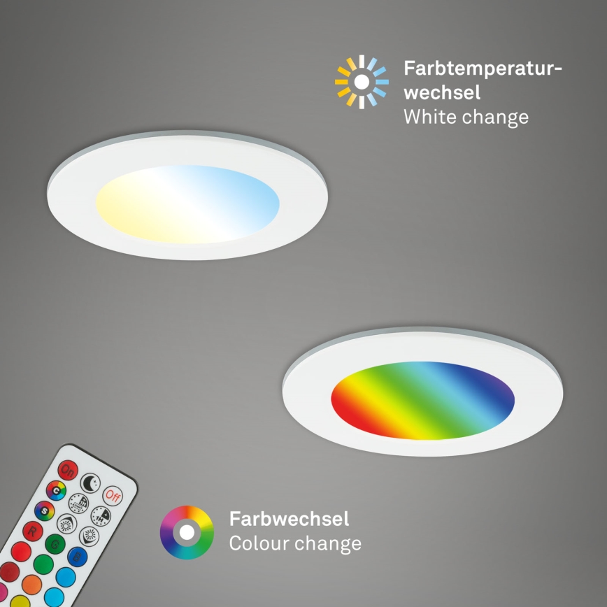 Briloner - SÆT med 3 stk. RGBW LED dæmpbare indbygningsspot til badeværelse LED/4,8W/230V 3000-6500K IP65 + fjernbetjening