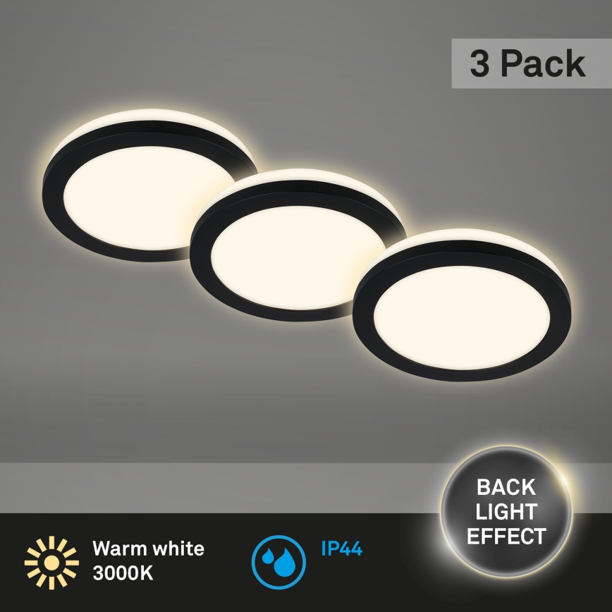 Briloner - SÆT 3x LED indbygningslampe til badeværelse LED/3W/230V IP44