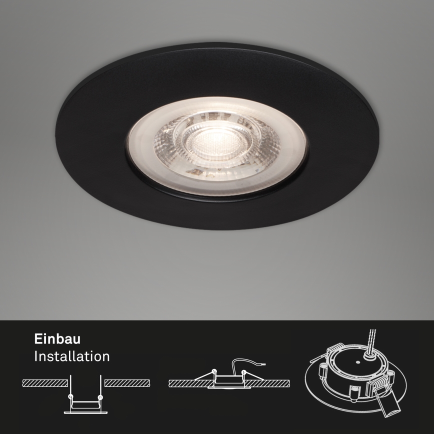 Briloner - SÆT 3x LED indbygningslampe til badeværelse LED/4,9W/230V IP44 sort