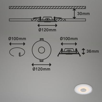 Briloner - SÆT 3x LED indbygningslampe til badeværelse LED/6W/230V IP44 krom