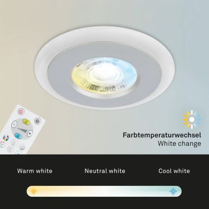 Briloner - SÆT 3x LED RGBW Indbygningslampe til badeværelse dæmpbar LED/5W/230V 3000-6500K IP44 + fjernbetjening