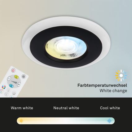 Briloner - SÆT 3x LED RGBW Indbygningslampe til badeværelse dæmpbar LED/5W/230V 3000-6500K IP44 + fjernbetjening