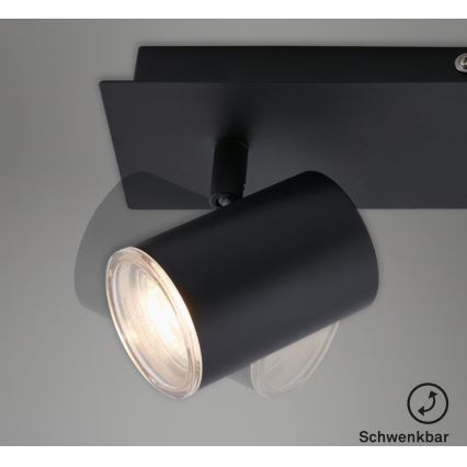 Briloner  10476221 - Spotlampe til badeværelse 2xGU10/5W/230V IP44 sort
