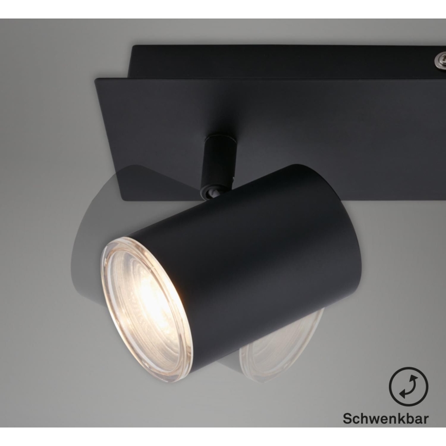 Briloner  10476221 - Spotlampe til badeværelse 2xGU10/5W/230V IP44 sort