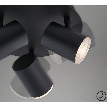 Briloner 10476229 - Spotlampe til badeværelse 3xGU10/5W/230V IP44 sort
