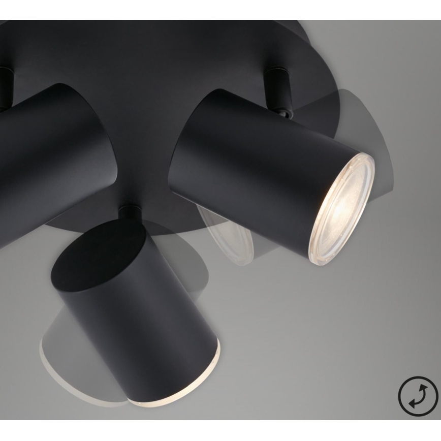 Briloner 10476229 - Spotlampe til badeværelse 3xGU10/5W/230V IP44 sort