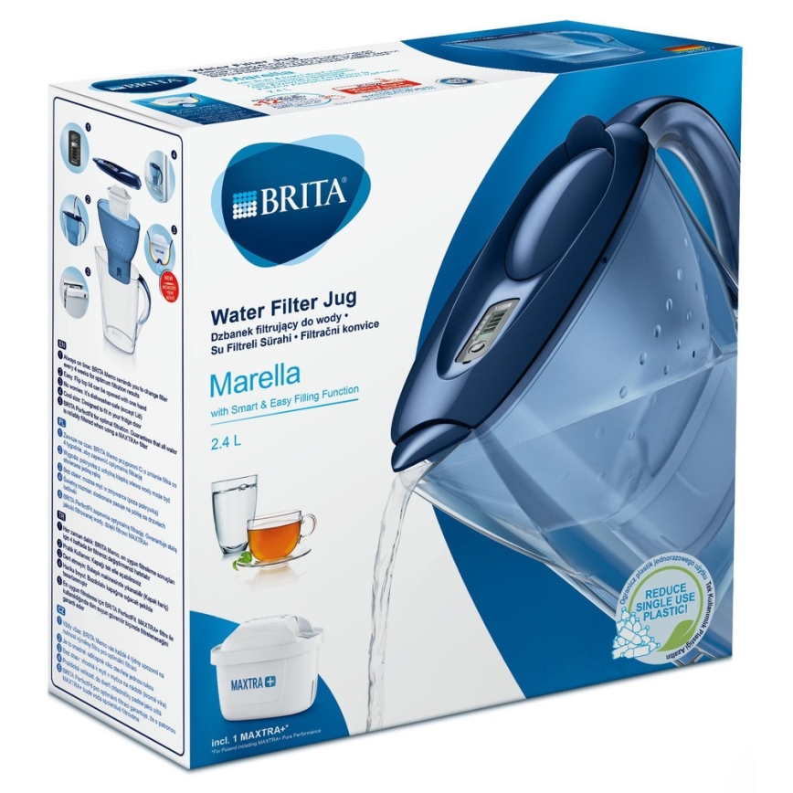 Brita - Filterkande Marella 2,4 l blå + 1 filter