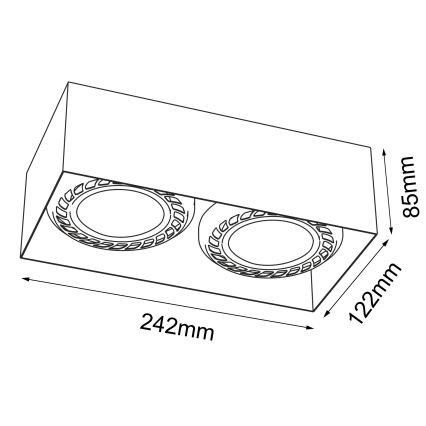 Brosline - Loftspot 2x GU10/18W/230V, hvid