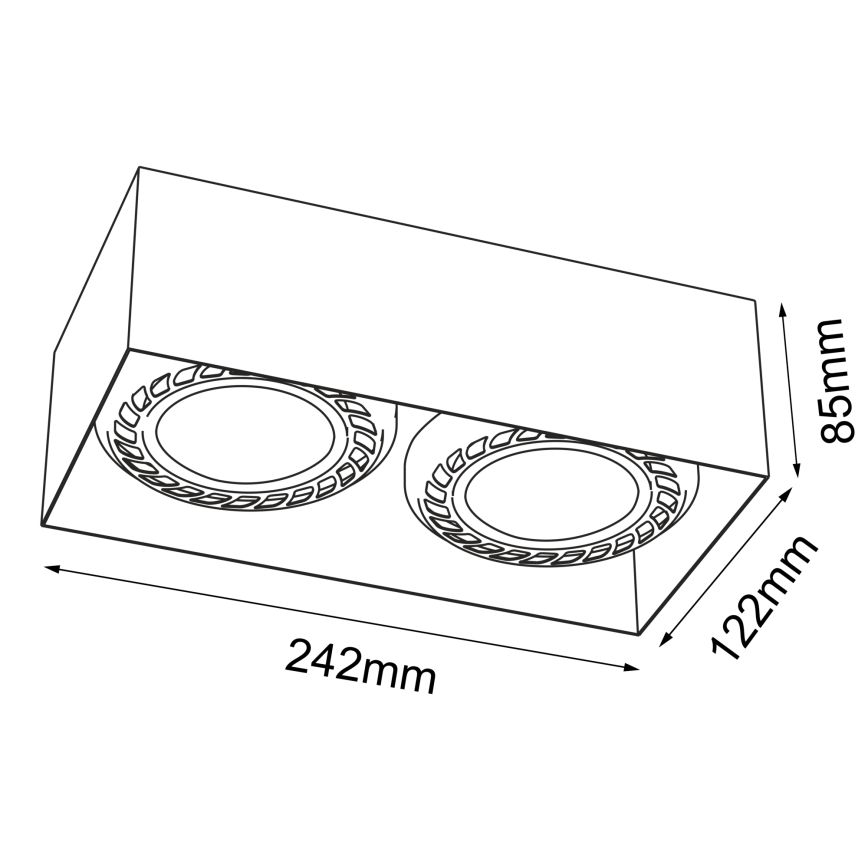 Brosline - Loftspot 2x GU10/18W/230V, hvid