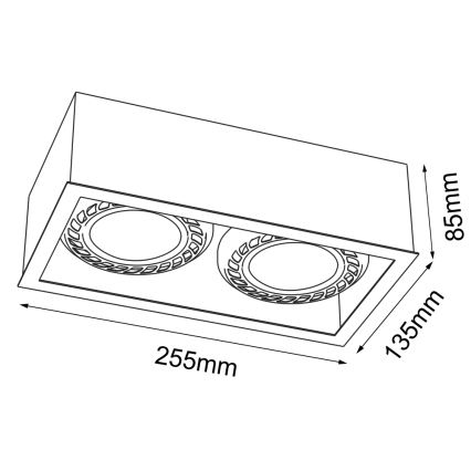 Brosline - Spotlampe 2xGU10/18W/230V hvid