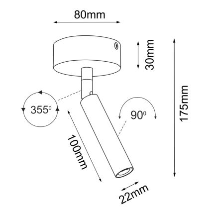 Brosline - Spotlampe 1xG9/2,5W/230V sort