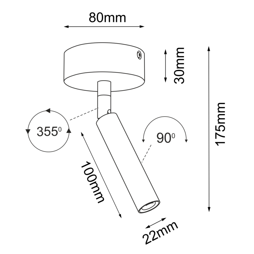 Brosline - Spotlampe 1xG9/2,5W/230V sort