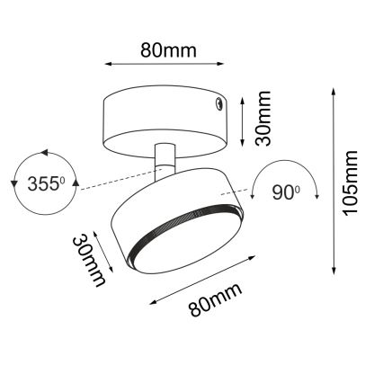 Brosline - Spotlampe 1xGX53/9W/230V hvid
