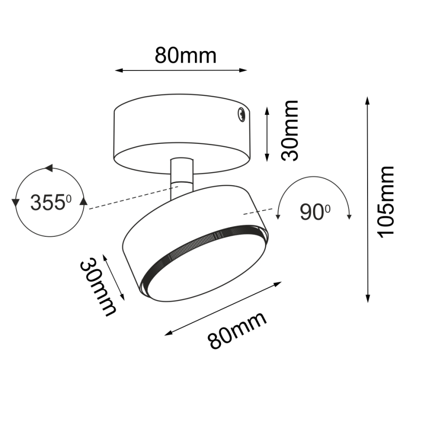 Brosline - Spotlampe 1xGX53/9W/230V hvid