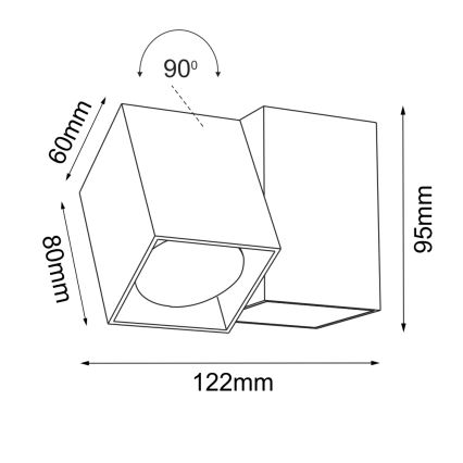 Brosline - Vægspot 1xGU10/10W/230V hvid