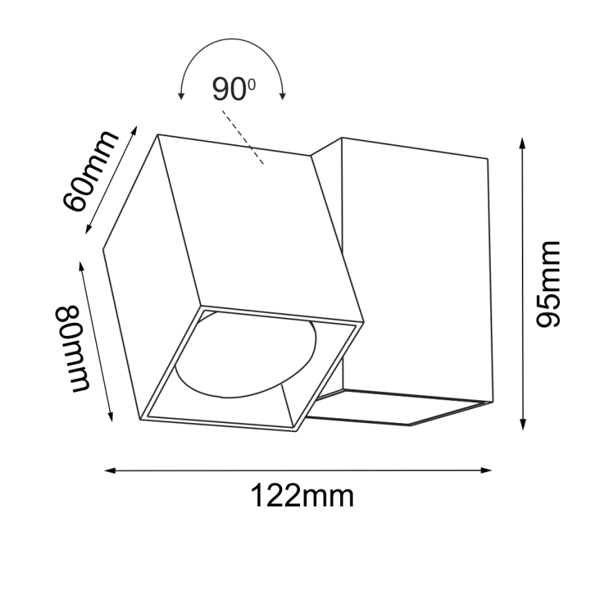 Brosline - Vægspot 1xGU10/10W/230V hvid