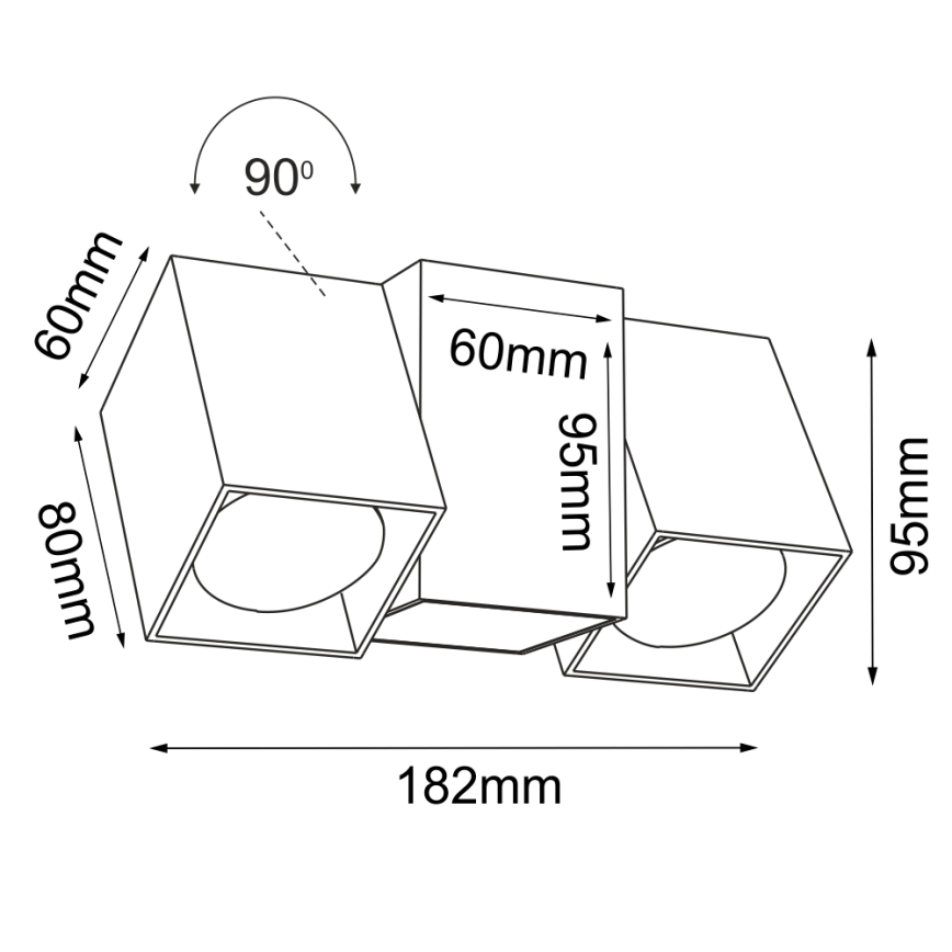 Brosline - Vægspot 2xGU10/10W/230V hvid
