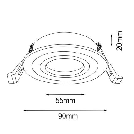 Brosline - Indbygningsspot 1xGU10/10W/230V hvid