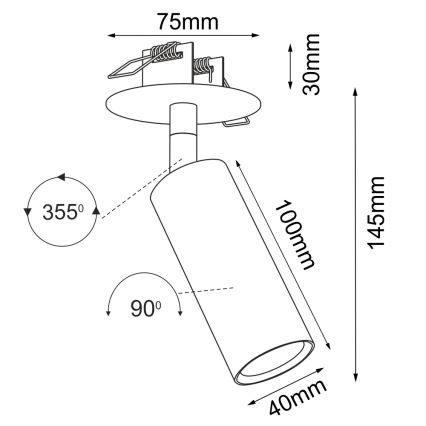 Brosline - Indbygnings-spotlampe 1xGU10/4W/230V hvid