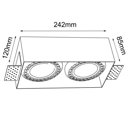 Brosline - Indbygningsarmatur 2xGU10/18W/230V hvid