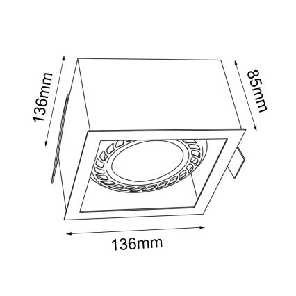 Brosline - Indbygningsspot 1xGU10/18W/230V hvid