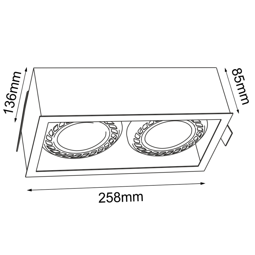 Brosline - Indbygningsspot 2x GU10/18W/230V, sort