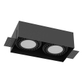 Brosline - Indbygningsarmatur 2x GU10 / 18 W / 230 V, sort