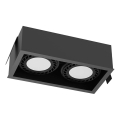 Brosline - Indbygningsspot 2x GU10/18W/230V, sort
