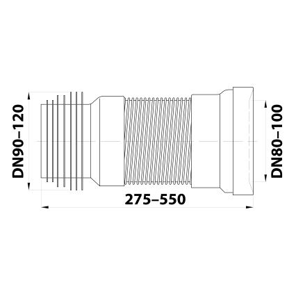 Bruckner - Fleksibel toilet gryde stik 27,5-55 cm hvid