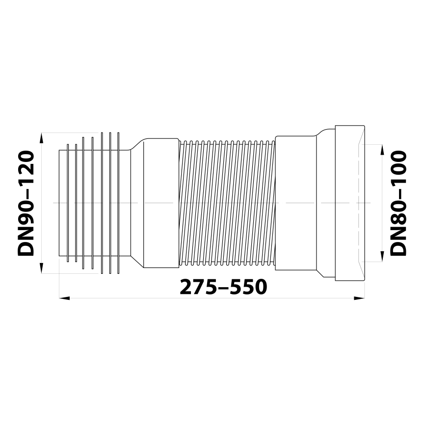 Bruckner - Fleksibel toilet gryde stik 27,5-55 cm hvid