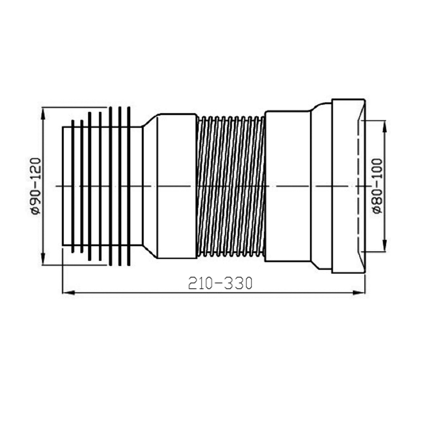 Bruckner - Fleksibel toilettilslutning 21-33 cm hvid