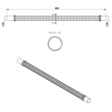 Bruckner - Fleksibelt tilslutningsrør 80 cm hvid
