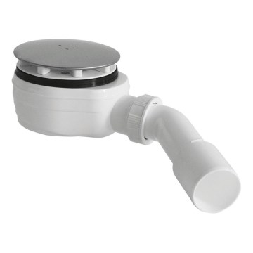 Bruckner - Sifon til brusekar lav DN40/50 hvid/poleret rustfri